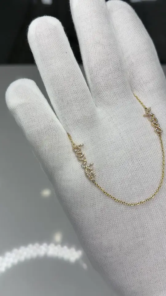 Custom gold name necklace
