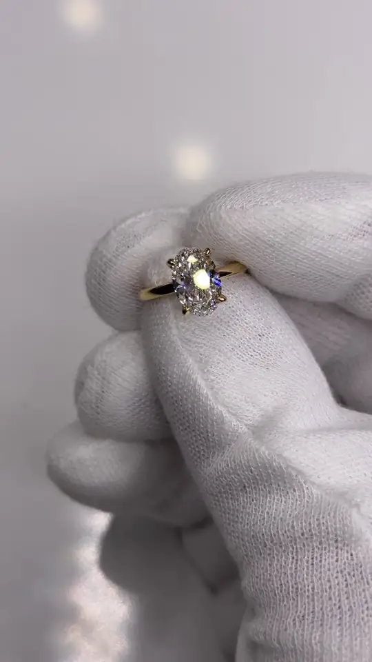 Oval solitaire engagement ring
