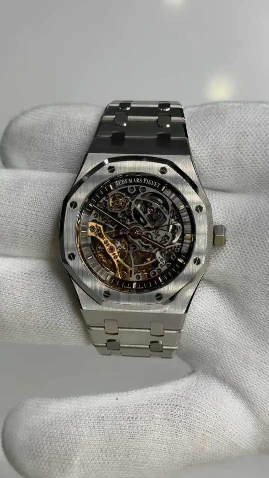 Skeleton-dial luxury watch